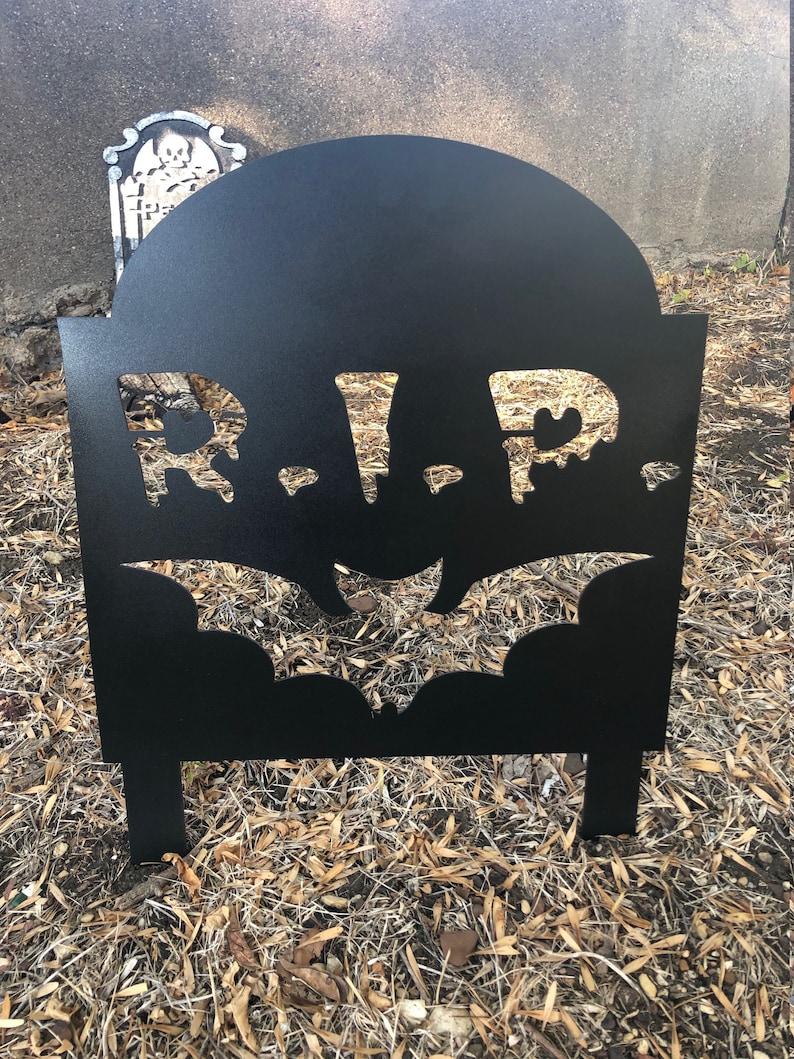 Metal Gravestone Marker Tombstone Halloween Decor Funny Lot Etsy