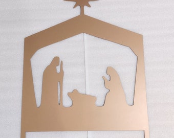 Nativity Yard Stake Merry Christmas Happy Holidays Garden Art | Metal Garden Decor | Outdoor Yard Art