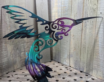 Metal Abstract Hummingbird Sign