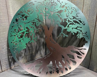 Metal Tree of Life Three Color Plasma Cut Sign Art