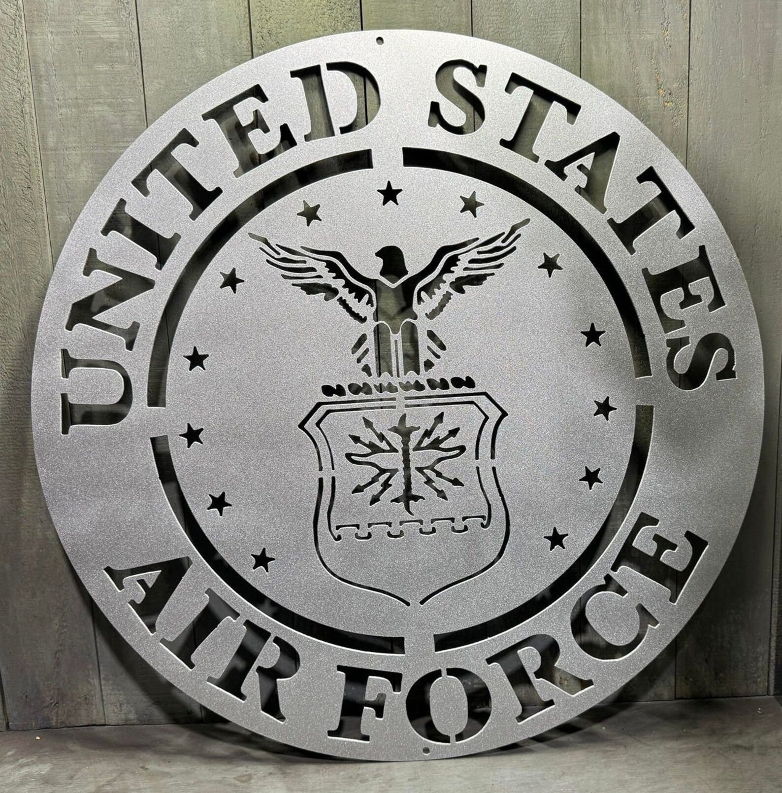 Metal USAF United States Air Force Plasma Cut Sign Art Military Crest ...