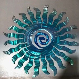 Metal Sun Funky Plasma Cut Art Handpainted Modern Sunrise image 6