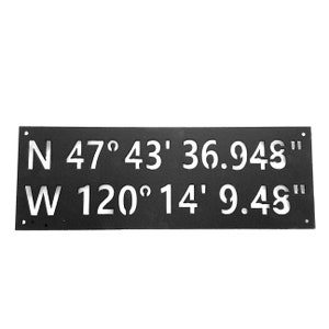 Metal GPS Location, Latitude and Longitude or Nautical Degrees Sign Custom Plasma Cut Sign Art Anniversary Gift Love Couples Date 11th gift