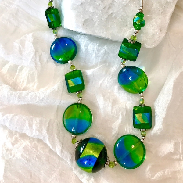 Blue Green Necklace - Etsy