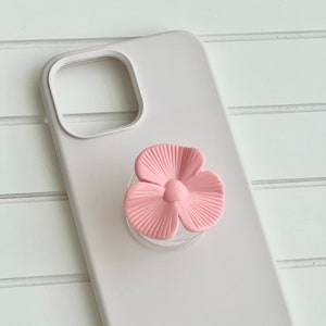 PINK Three-Petal Flower Resin Phone Holder, Phone Accessory, Griptok