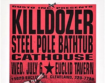 Frank Kozik Steel Pole Bathtub Live at Emo's, August 7 1992 Signed