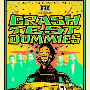 HANDBILL Crash Test Dummies Concert Milla Art by Mark Arminski 4.25&quot; X 8.75&quot; Inches