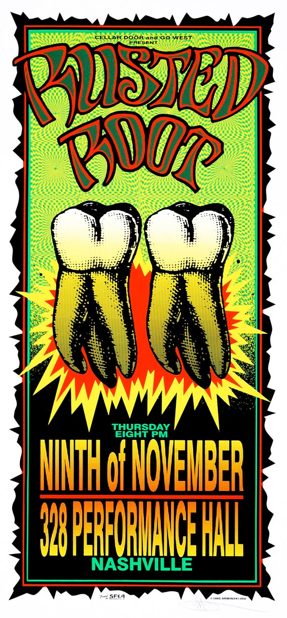 HANDBILL Rusted Root Concert Art by Mark Arminski 4.25