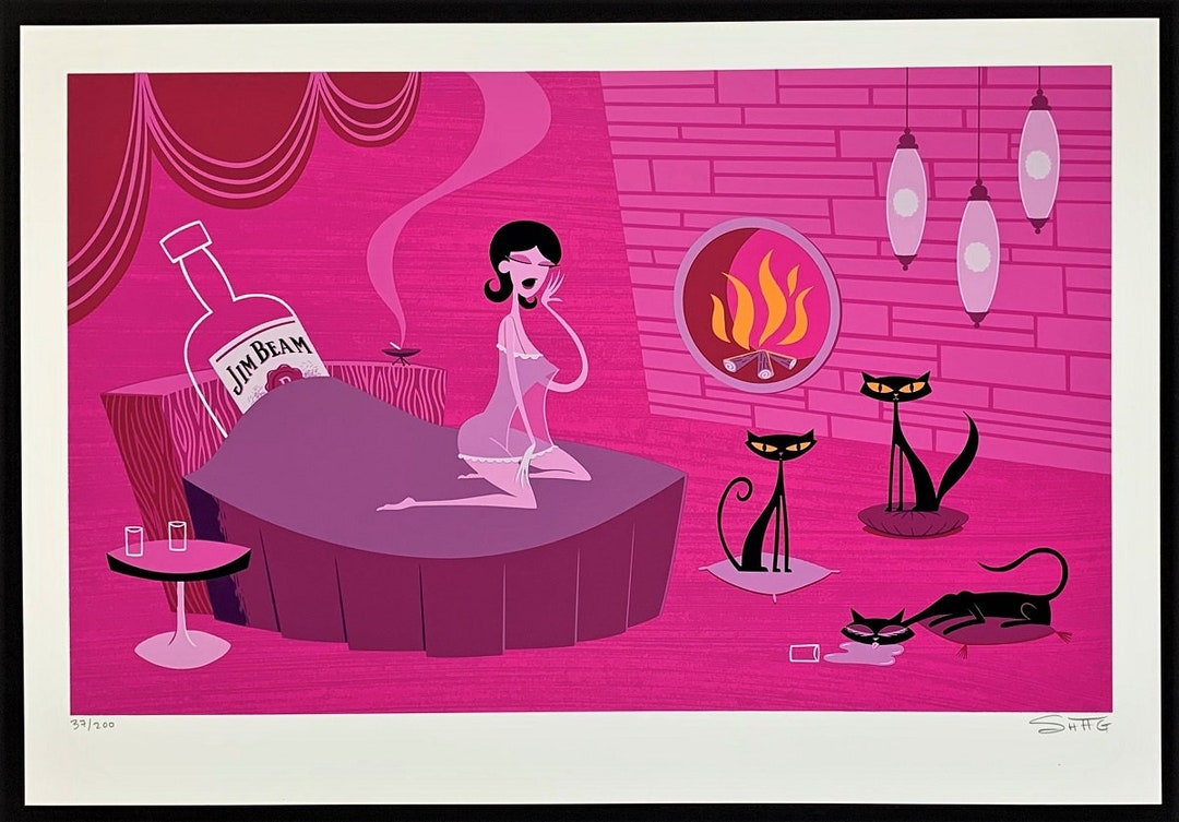 SHAG PRINT the Yawn Silkscreen Serigraph Unframed Signed 2002 Mint