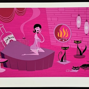 SHAG PRINT The Yawn Siebdruck Serigraphie Ungerahmt Signiert 2002 Mint! Selten !
