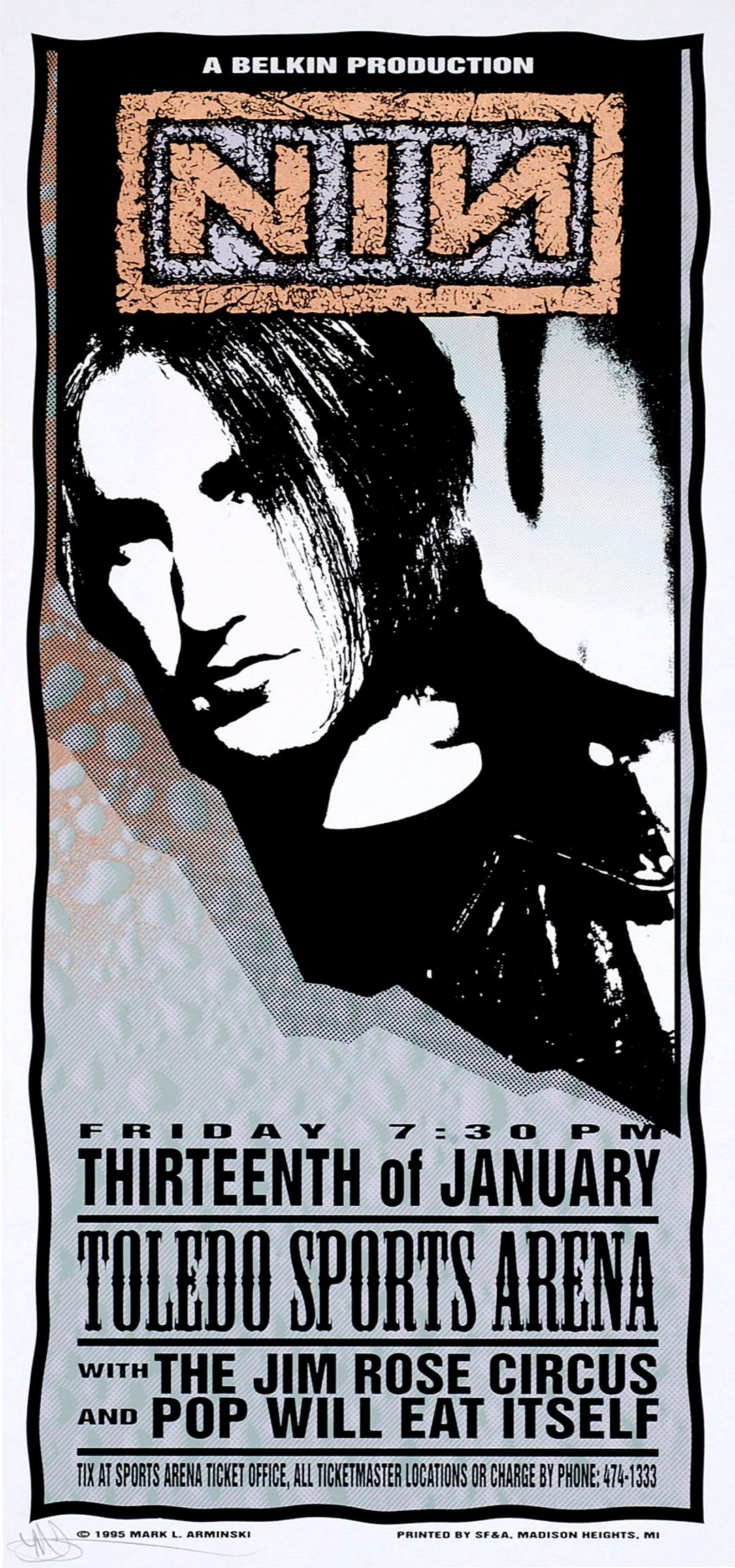 POSTER Nine Inch Nails Concert NIN the Jim Rose Circus Pop