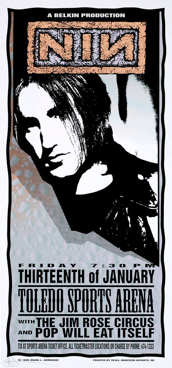 POSTER Nine Inch Nails Concert NIN the Jim Rose Circus Pop Will