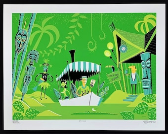 SHAG PRINT Sepik Explorer Silkscreen Serigraph Unframed Signed 2001 Mint!