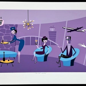 SHAG PRINT the Sky Lounge Silkscreen Serigraph Unframed Signed