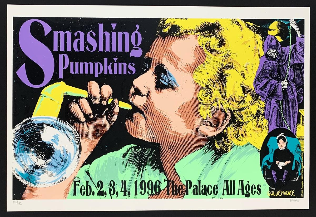 KOZIK ポスター スマッシングパンプキンズ smashingpumpkins スマッシング・パンプキンズ ポスター Goldenvoice 1996 シルク