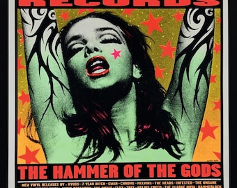 Blue Lady Man's Ruin Records Poster 1996 Frank Kozik Blue Lady