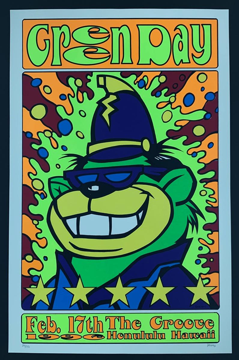 Green Day POSTER Honolulu Hawaii 1996 Silkscreen Signed Frank