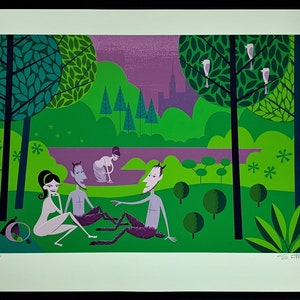 SHAG PRINT Luncheon In The Grass Silkscreen Serigraph Unframed Signed 2003 COA