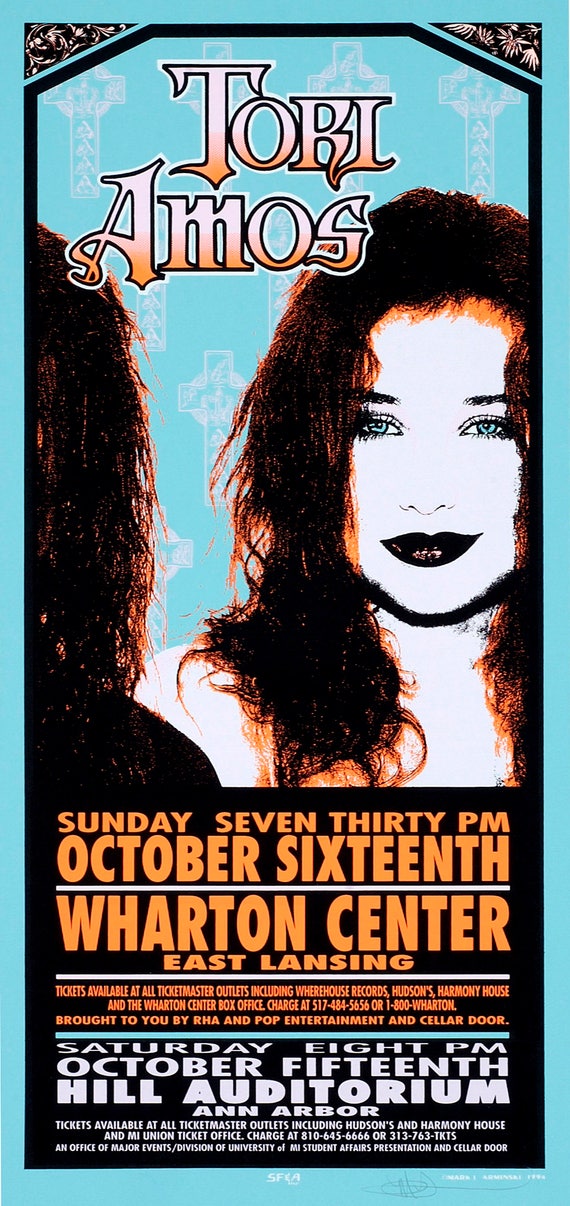 POSTER Tori Amos Wharton Center Art by Mark Arminski Signed - Etsy