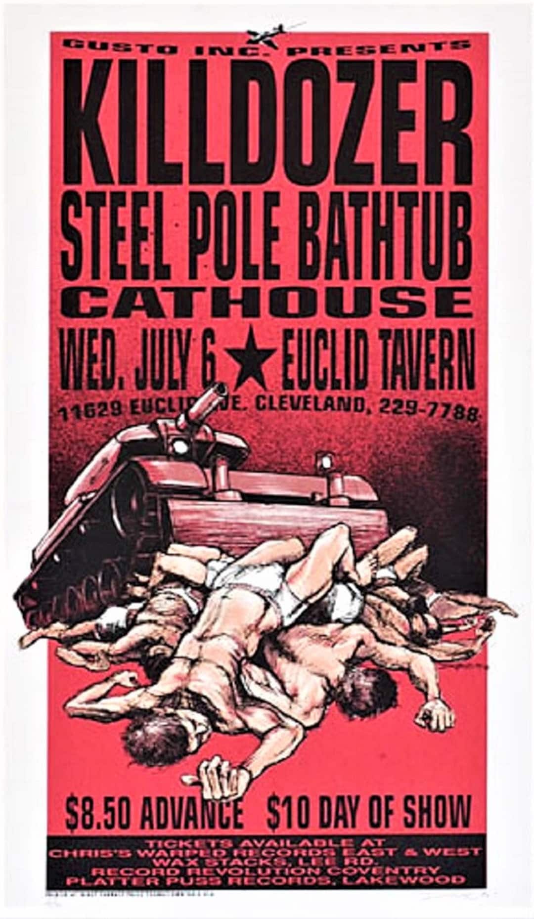 POSTER Killdozer Concert 1994 Steel Pole Bathtub Cathouse Art by