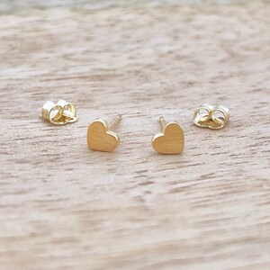 solid 14k gold heart studs