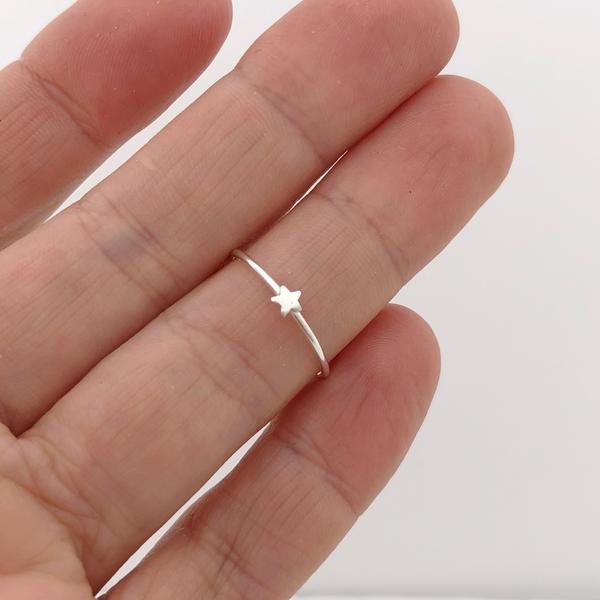 tiny star ring in sterling silver