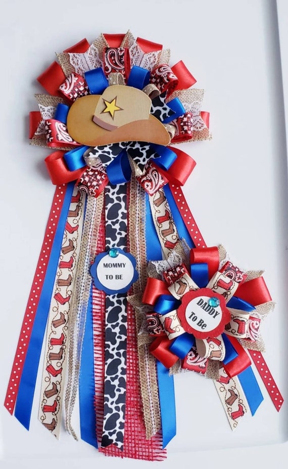 Cowboy Baby Shower Corsage Cowboy Baby Shower Little Cowboy Etsy