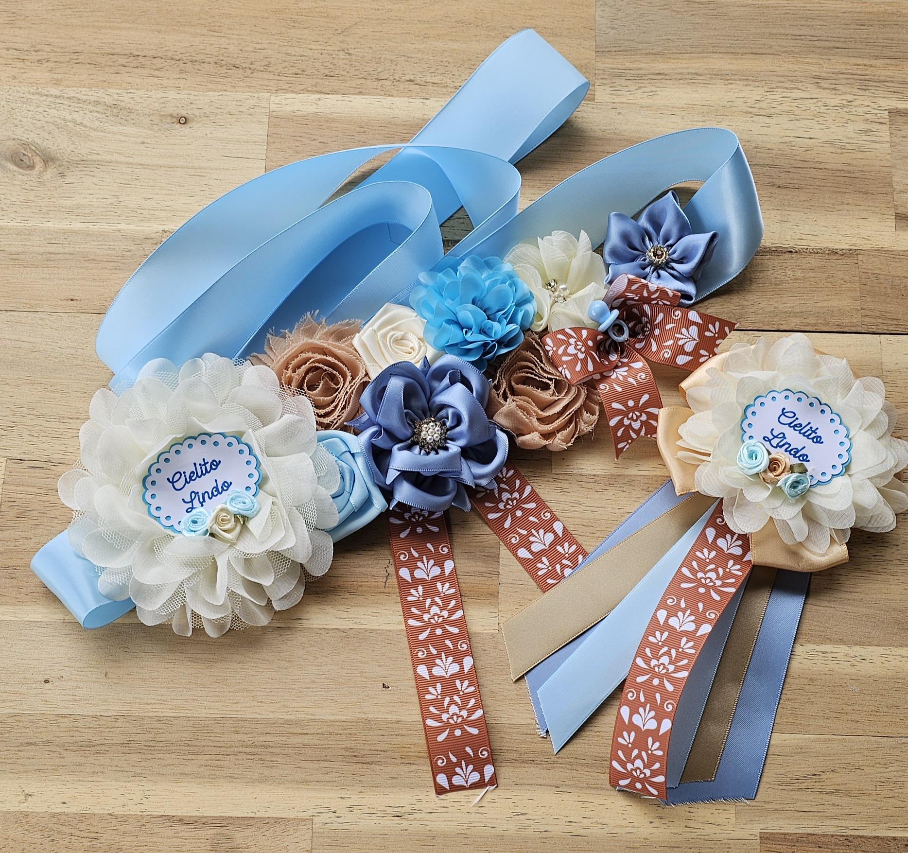 Maternity sash set 397 Custom Name Teddy Bear Baby Shower Maternity Sash – Bump  main image 2