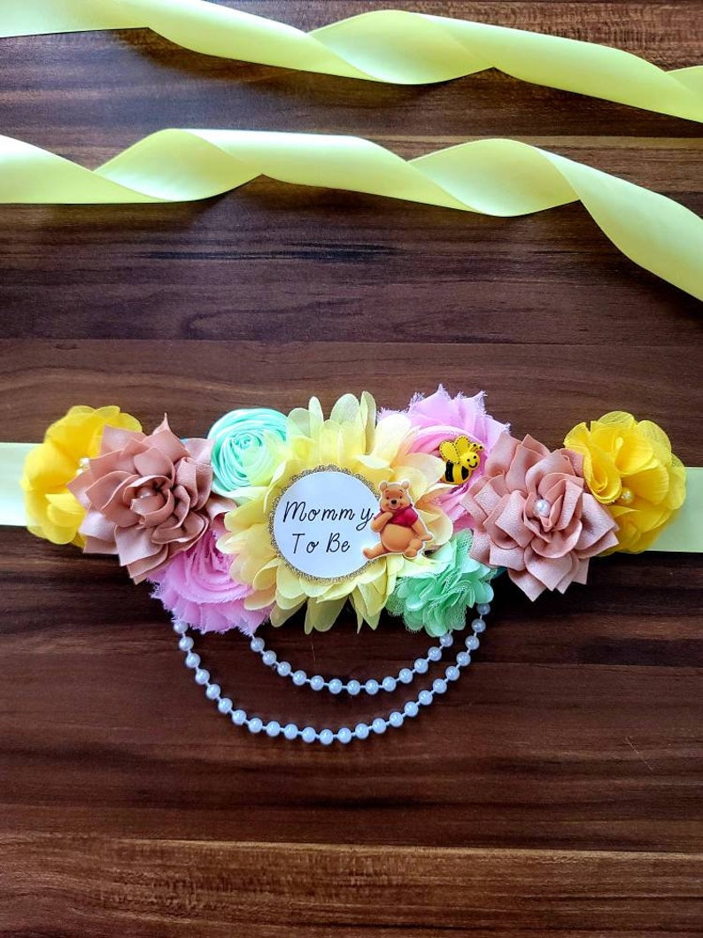 Boy Baby Shower Sash/belly Sash/spring Belly Sash/blue and Etsy