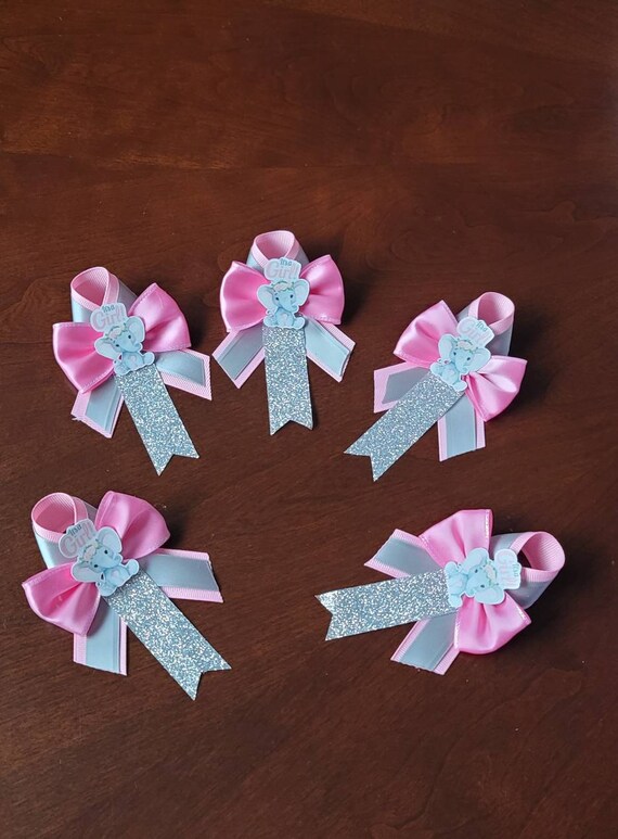 Elephant Baby Shower Favors/pink and Gray Guest Pins/elephant Etsy