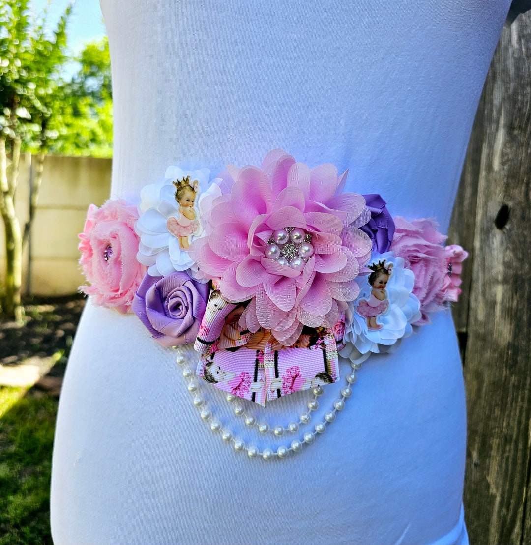 6579 Baby Shower Sash For Mom Flower Pearls Rhinestone Maternity il_fullxfull.3947717469_b4xp.jpg main image 3
