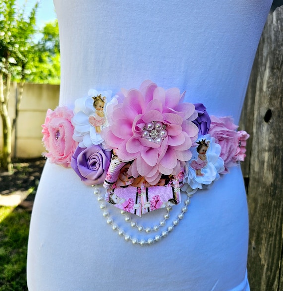 Little Princess Baby Shower Sash/pink,purple White Baby  display picture 3