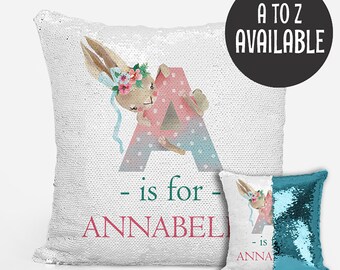 sequin letter pillow