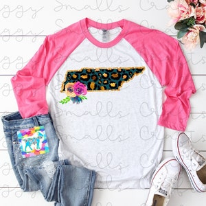 Tennessee Design, sublimatiedownloads, sublimatiebestanden, png, transfers, damesontwerpen, T-shirt, thuis, cheetahprint, aquarelbloemen