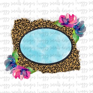 Sublimation Frames, Sublimation Background, Design Downloads, Cheetah Print, Watercolor Flowers, Glitter, Monogram Frame, PNG, Digital