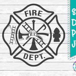 Maltese Cross, Firefighter Svg, Fireman, Fire woman, Svg, Dxf, Png, Svg files for, Silhouette, Cricut, Fire wife, Fire Department, Cut files