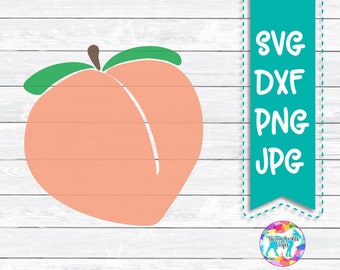 Peach SVG, DXF, PNG, files for, Silhouette, Cricut, Cut files, Fruit, Birthday, Decor, Png files, Iron on Transfer Design, Sweet Peach