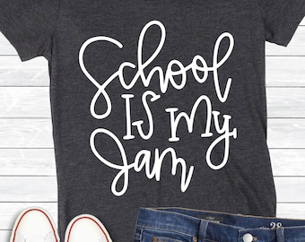 School Svg, Back to School, Teacher Shirt Svg, Teaching is my Jam, DXF, PNG, SVG, files for, Silhouette, Cricut, Iron On, Teacher Gift, Cute