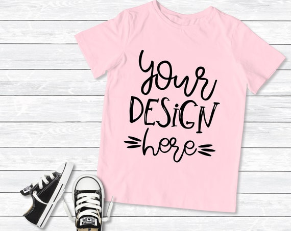 Toddler T-Shirt Blank Kids T-Shirt Mockup Girl