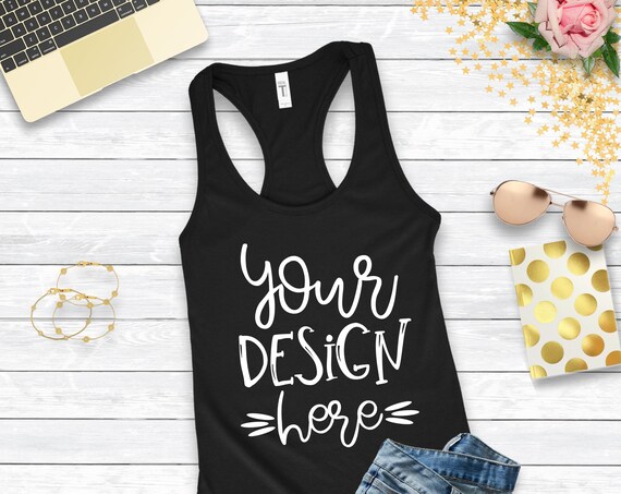 Next Level Tank Top 1533 Mock Up Flat Lay - Polo Mockup Templates Psd