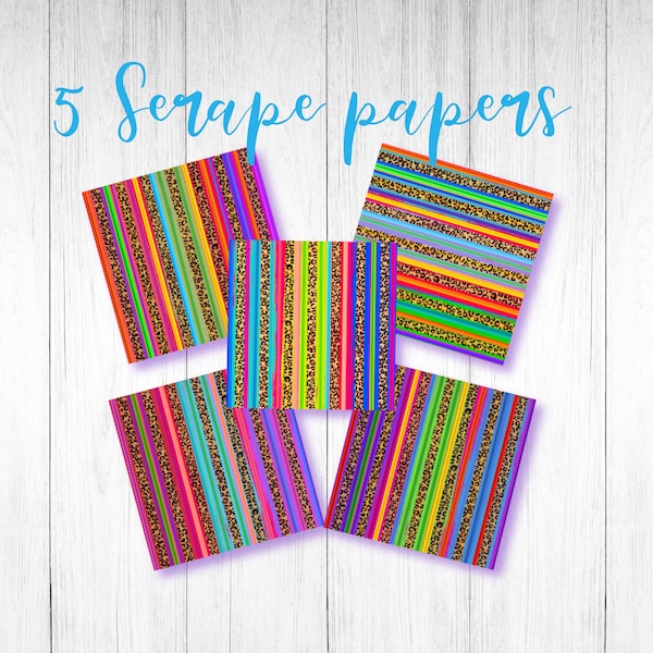 Serape Digital Papers, Sublimation, Digital Downloads, Sublimation Files, Serape, Cheetah, Leopard, Design elements, Stripes, Background