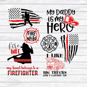 Firefighter Svg Bundle, Maltese Cross, Firefighter Flag, Red Line Svg, Funny Svg, DXF SVG, files for, Silhouette, Cricut, Fire Wife, Iron on