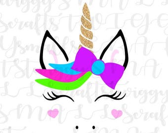 Unicorn SVG, Unicorn Face, Unicorn Flowers,Unicorn Party,Unicorn Horn,Silhouette, Svg,Cricut, Cut File,Unicorn Eyelashes, Ice cream Svg, Dxf