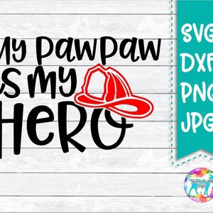 消防士 SVG、私の肉球は私のヒーロー、消防署、父の日、DXF、PNG、ファイル、シルエット、クリカット、赤い線、消防士の妻、消防士の子供