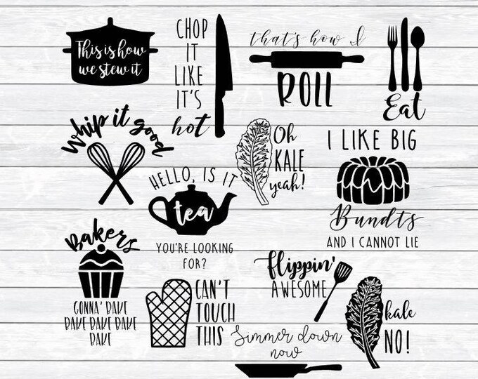 Kitchen SVG Bundle SVG Bundle Svg Files for Silhouette Cricut Cut File ...