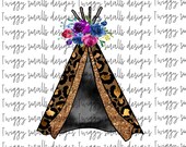 Boho Sublimation Design Downloads, Hand Drawn Tee Pee, Tribe, Tribal, Clipart, Digital Download, Printable, Sublimation Files, PNG, Graphics