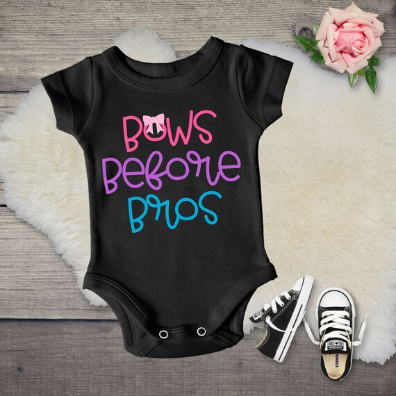 Baby Girl Quote Svg Bows Before Bros Funny Baby Svg Newborn Etsy