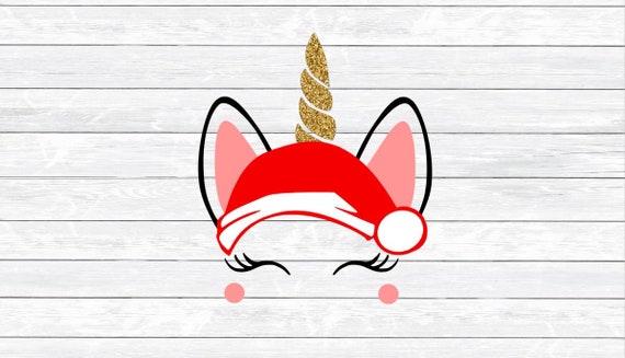 Download Christmas Unicorn Svg Christmas Svg Unicorn face Santa Hat ...
