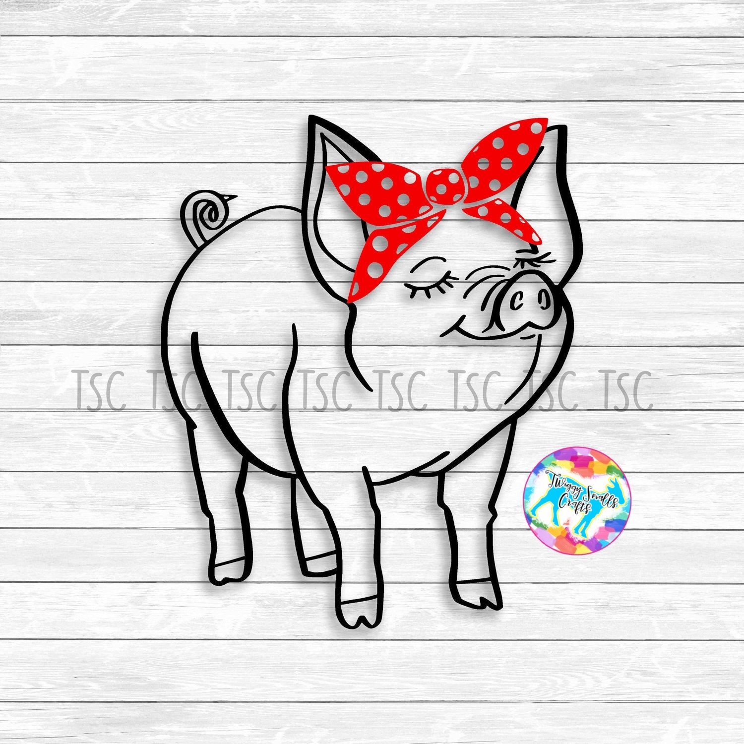 Download Pig Svg Bandana Svg Farm Animal Piglet Country DXF PNG | Etsy