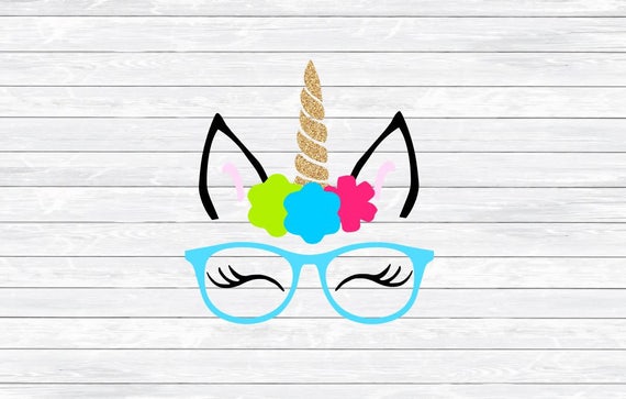 Download Unicorn Face Unicorn Glasses Flowers Unicorn Eyelashes Etsy